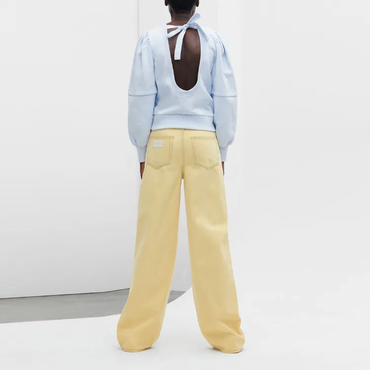 GANNI Jeans Women's Light Yellow-3