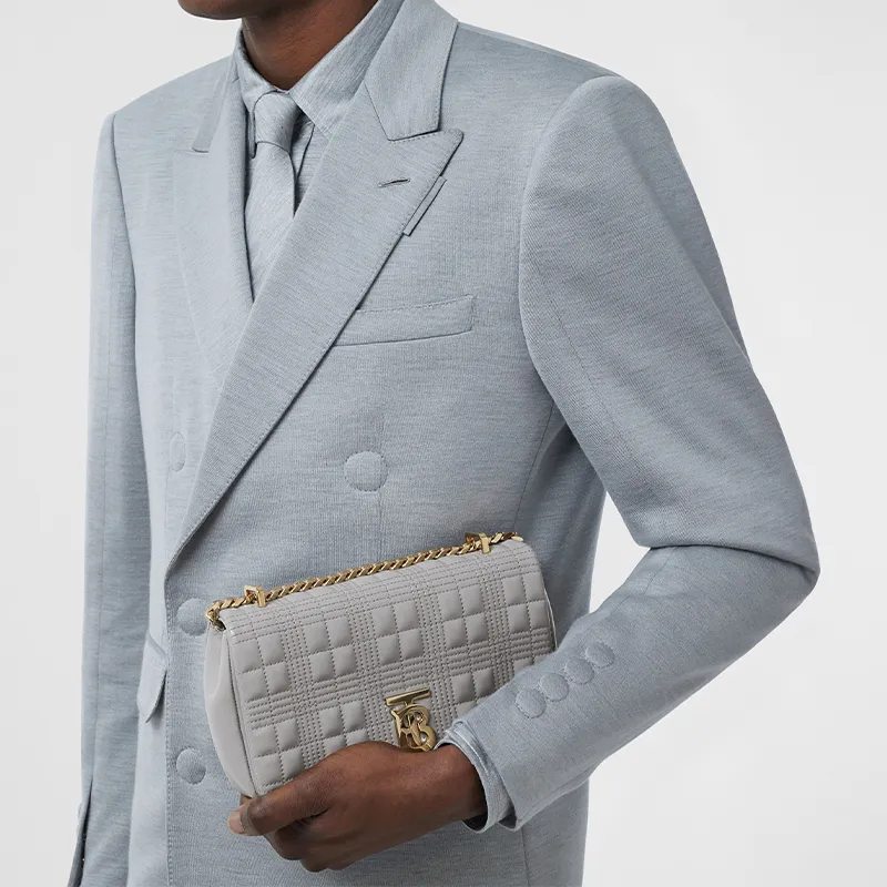 Burberry Lambskin Laura Bag Crossbody Bag Shoulder Bag Women's Cloud Gray-8