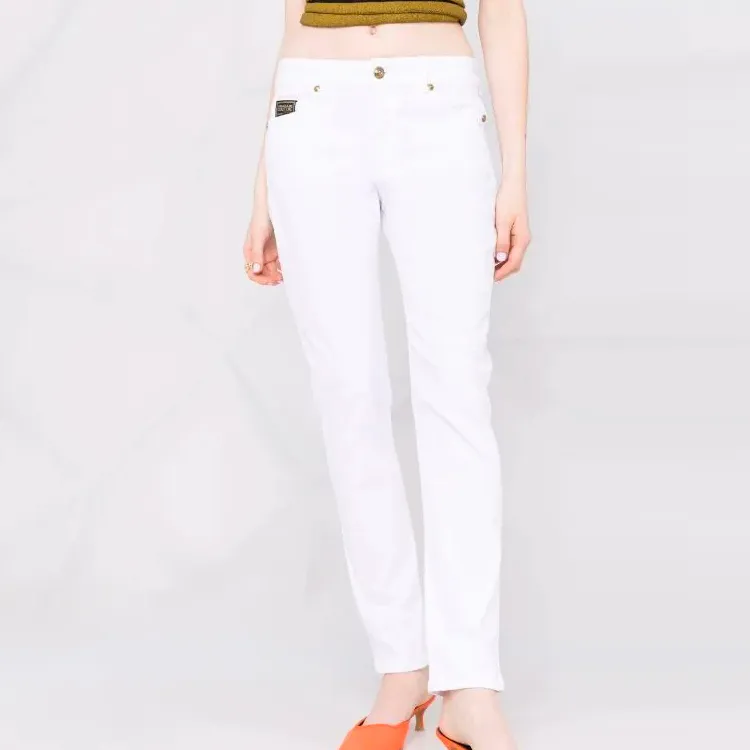 VERSACE JEANS COUTURE SS22 Slim Fit Pants Moderate Jeans Spring And Autumn Women's White-3