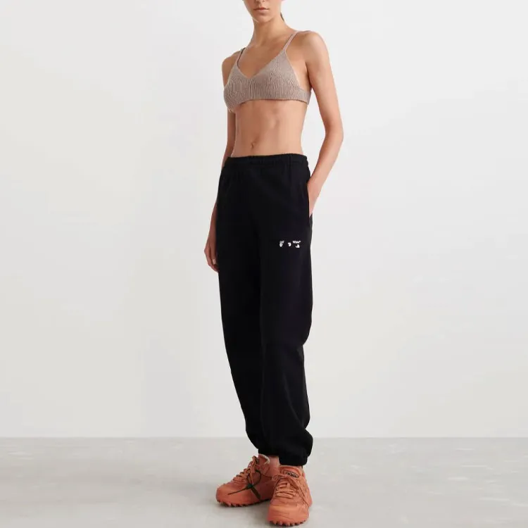 OFF-WHITE SS22 Knitted Sweatpants Women's Black-3