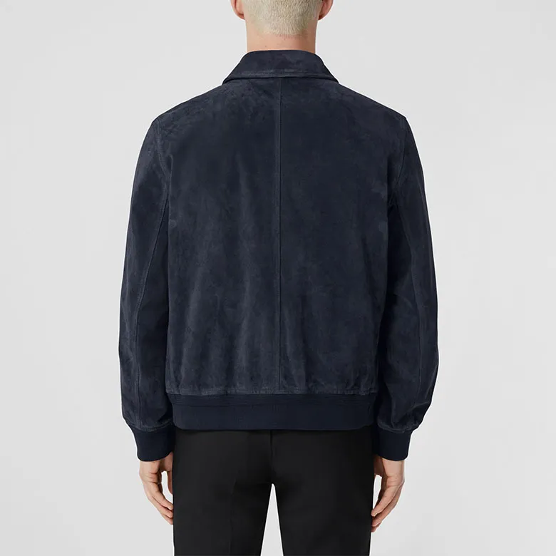 Burberry Leather Jackets Men Coal Blue-3