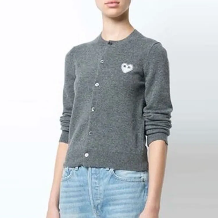 CDG Play Sweaters Women's Gray-1