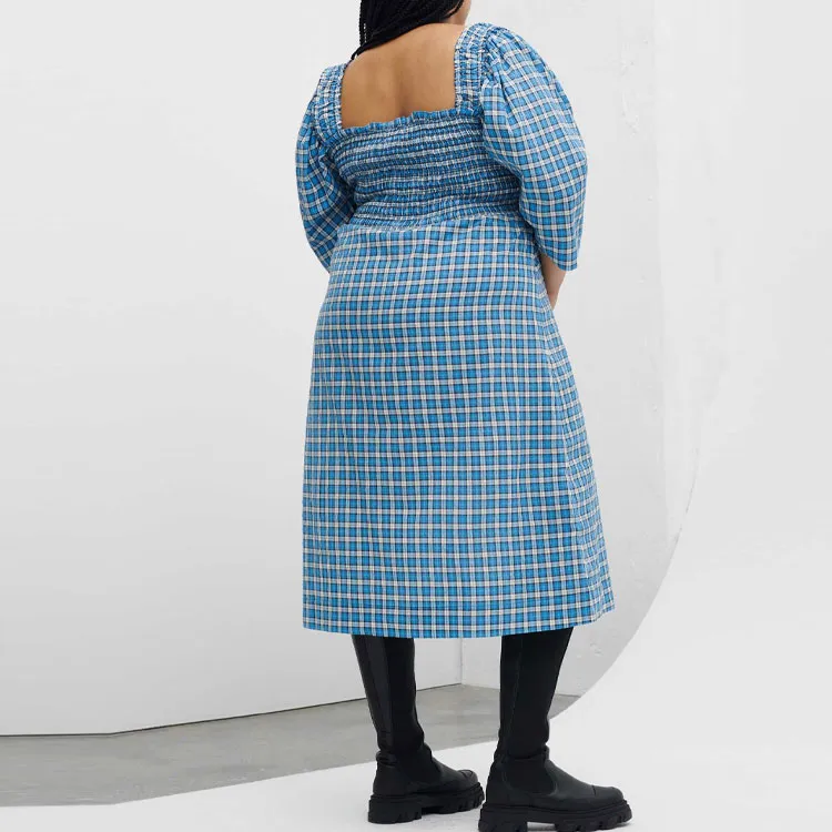GANNI Long Sleeved Dresses Women's Blue-5