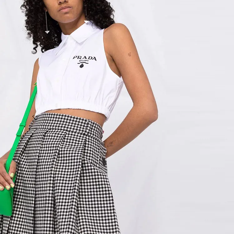 PRADA Crop Tops Women's White-4