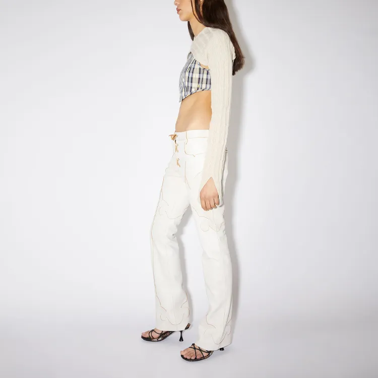 Acne Studios Leather Pants Women's White-3