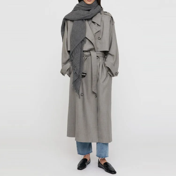 TOTEME Trench Coats Women's Light Heather Gray-1