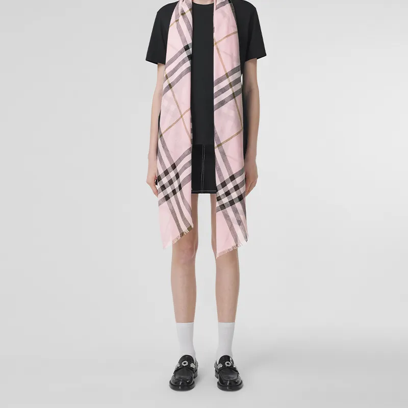 Burberry Check-pattern Cashmere Scarf-5