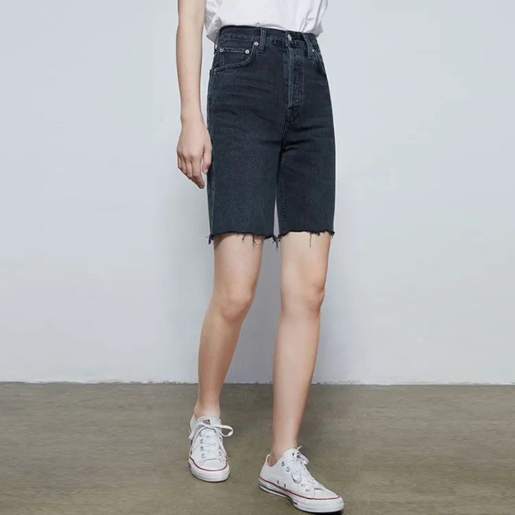 AGOLDE Knee length Denim Shorts-6