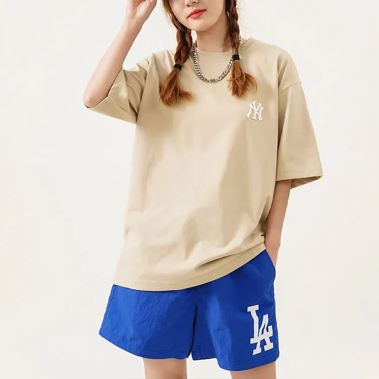 MLB T Shirt Unisex Beige Yellow-5