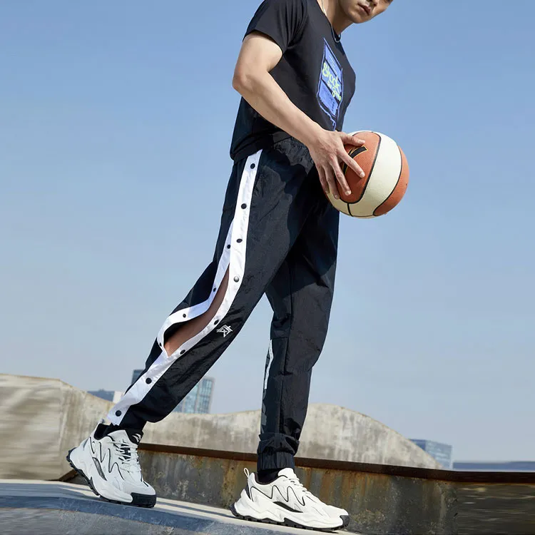 ANTA Basketball Collection Knitted Sweatpants Men Black-5