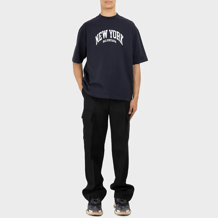 Balenciaga SS22 T Shirt Regular Fit Men's Navy Blue-2