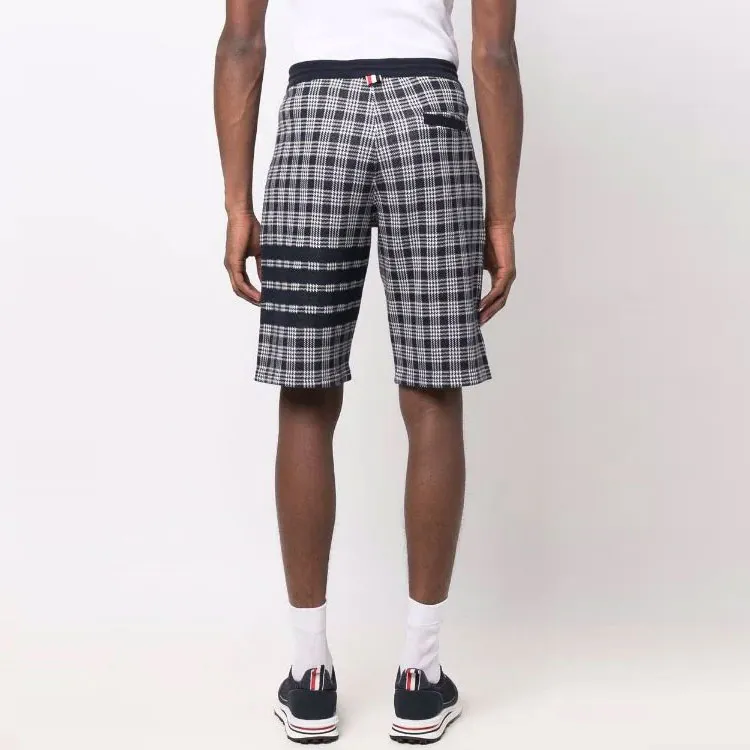 THOM BROWNE 4 Bar Striped Checked Shorts-3