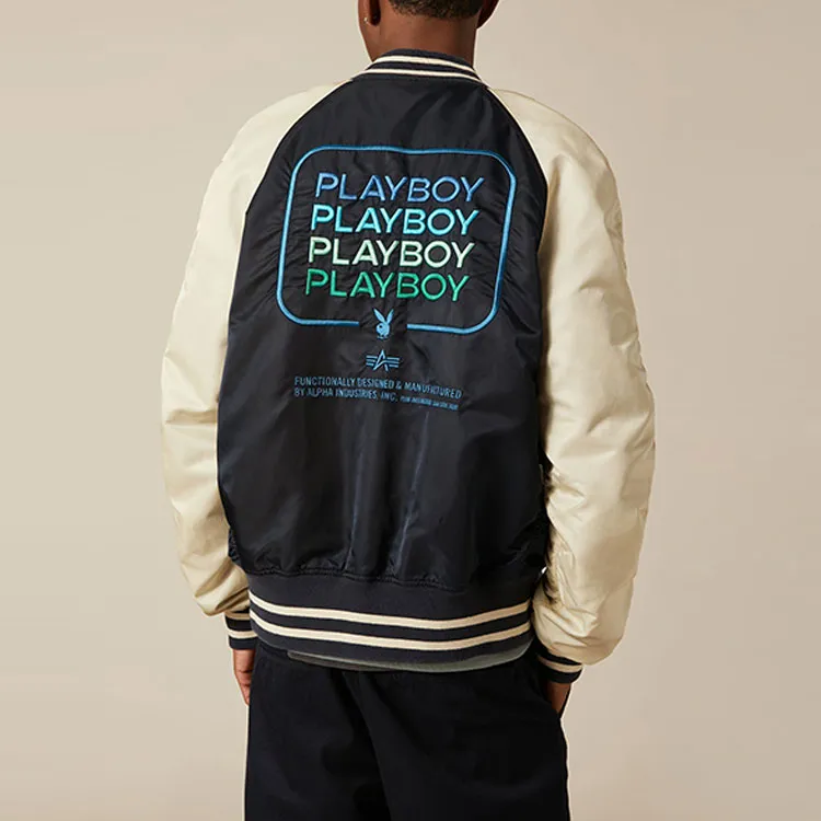 Playboy X Alpha Industries Jackets Unisex Blue-4