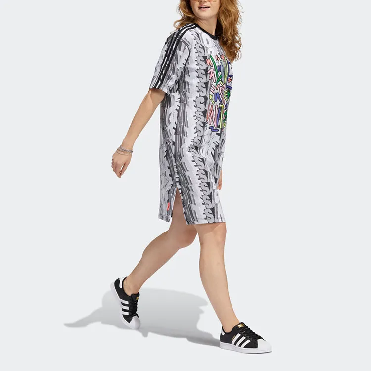 Adidas Originals Short Sleeved Dresses Women's Gray-1