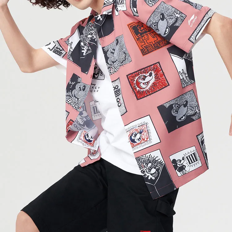 Disney X LINING Sports Life Collection Shirts Men Dirty Pink Red-5