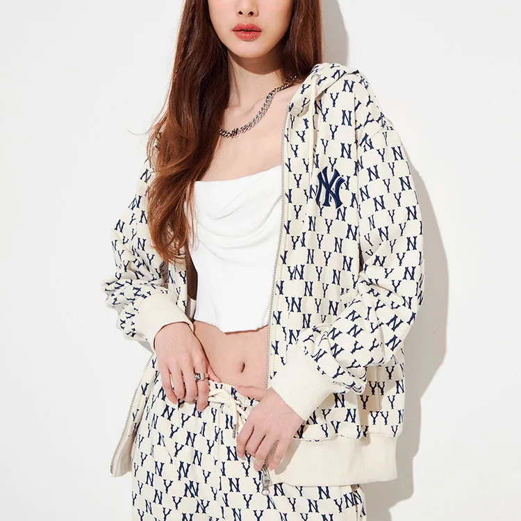 MLB Old Flower Sweatshirts Unisex Cream-3