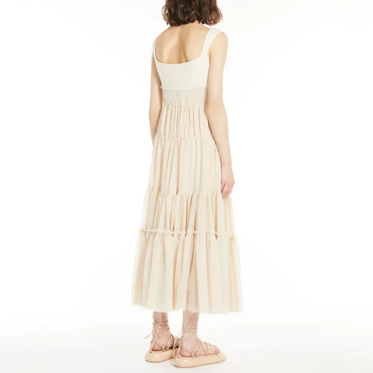 SportMax Sleeveless Dresses Women's Ivory White-1