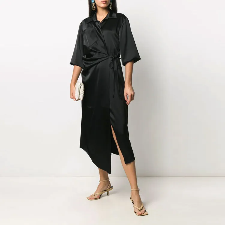 NANUSHKA Satin Wrap Dress-1