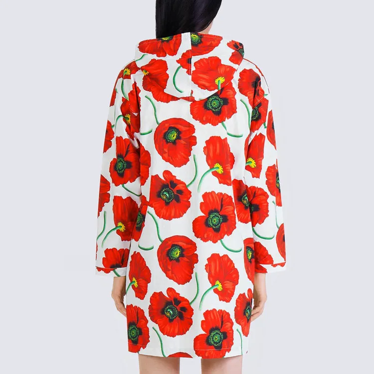 KENZO Poppy Hooded Sweatshirt Dress-5