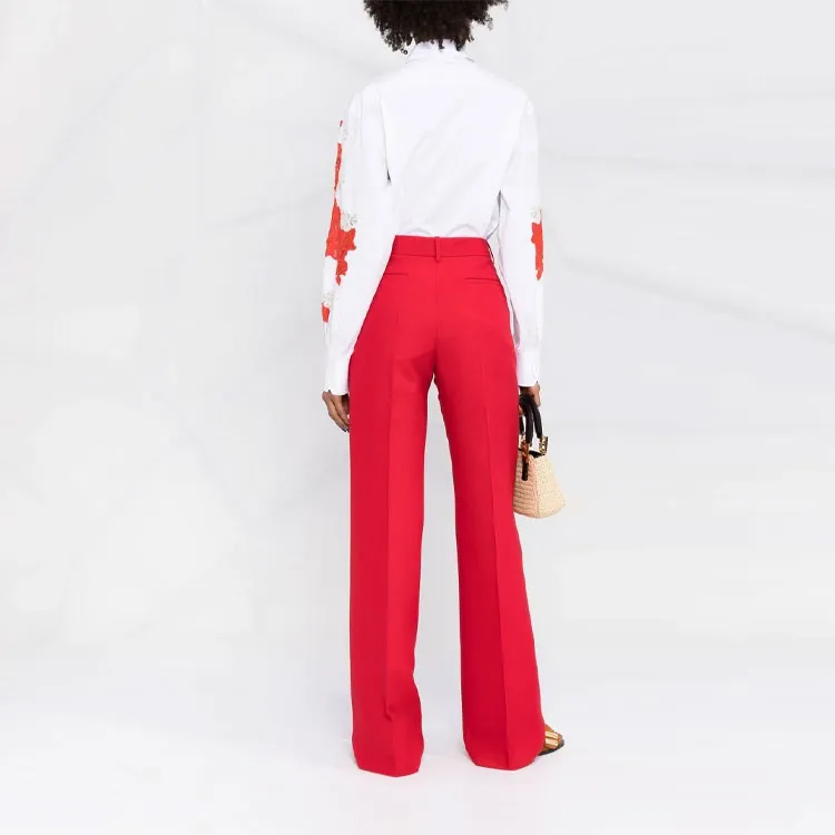 Valentino Knitted Sweatpants Women's Red-3