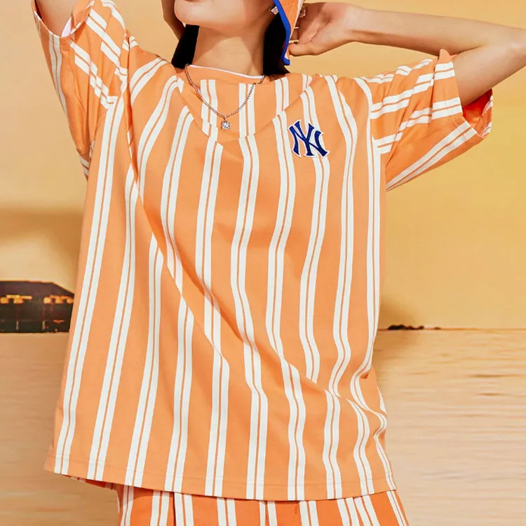 MLB Drop Shoulder Sleeve T-Shirt Unisex Orange-3
