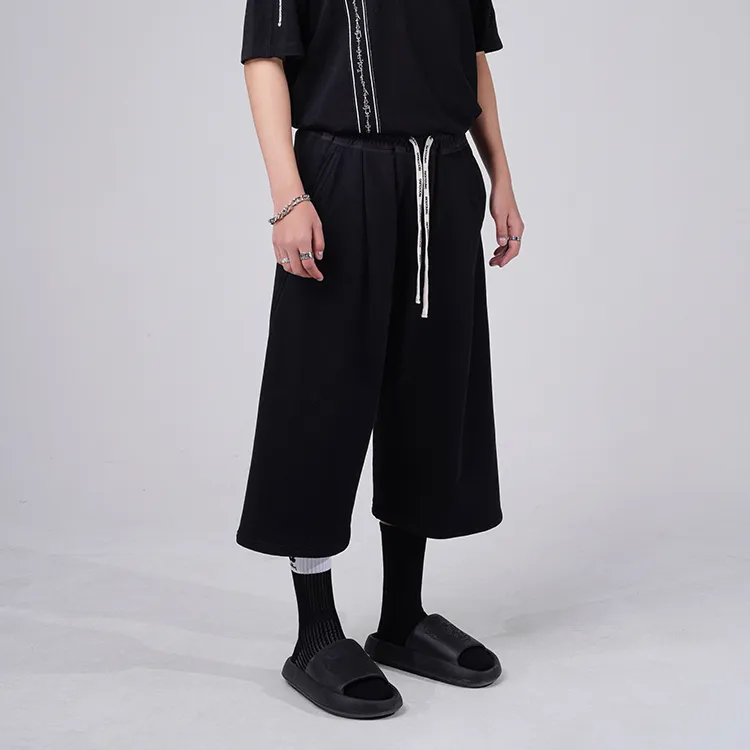 RICKYOUNG Straight Casual Pants Unisex Black-5