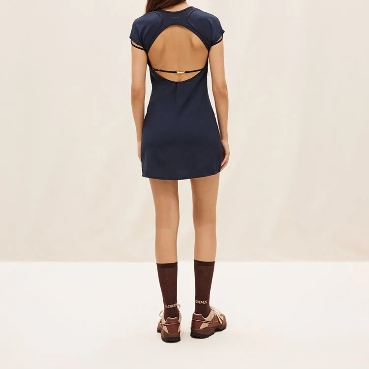Jacquemus Short Sleeved Dresses Women's Blue-3