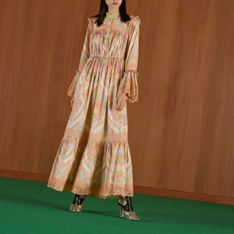 GUCCI Long Sleeved Dresses Women's Pink-2