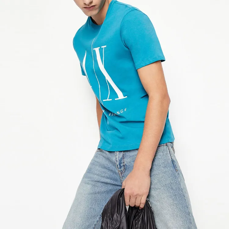 ARMANI EXCHANGE T Shirt Men's Aqua Blue-3