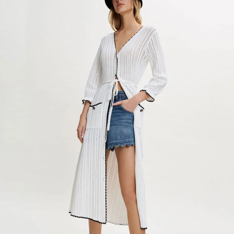 Maje Long Sleeved Dresses Women's White-3