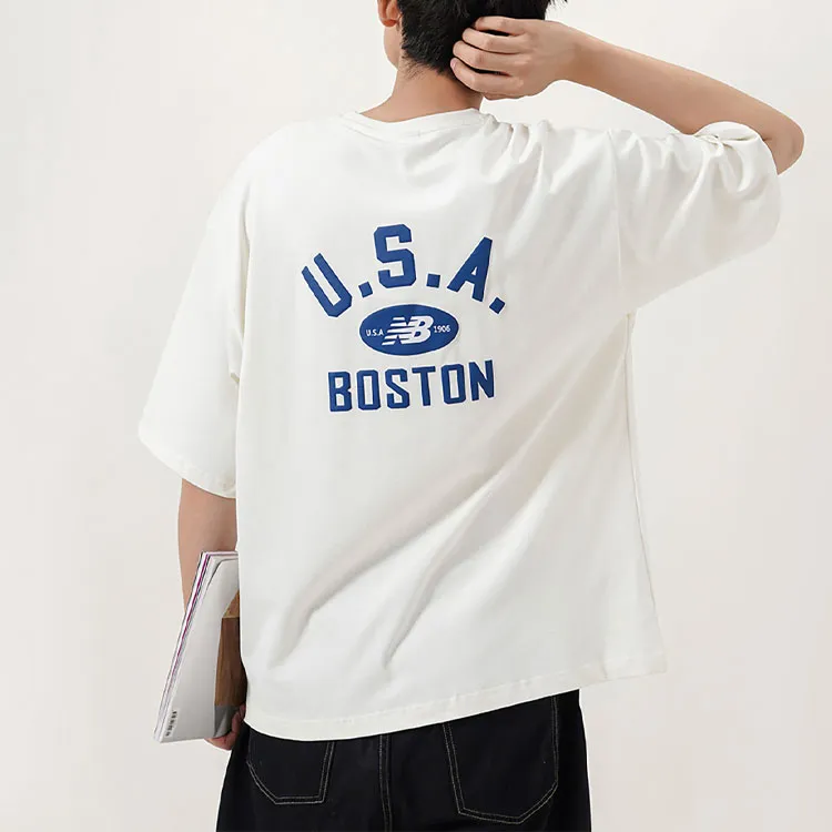 New Balance T Shirts Men Ecru-4