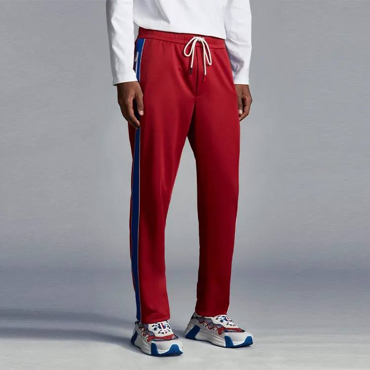 Moncler Knitted Sweatpants Men Fiery Red Mist-2