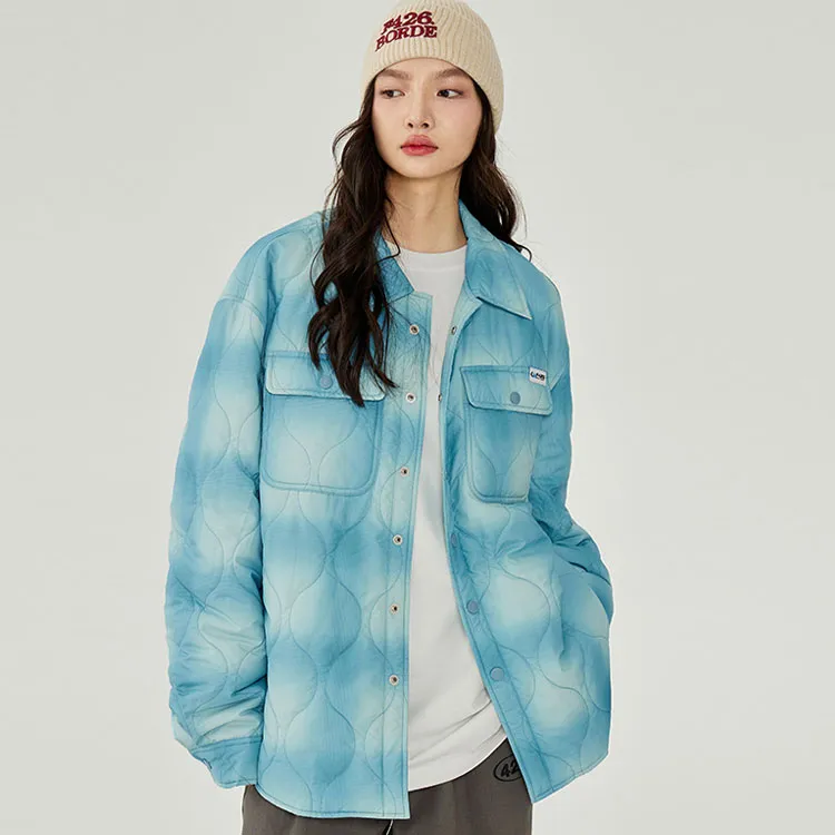 F426 FW22 Plaid Gradient Lapel Loose Fit Puffer Jacket Unisex-5