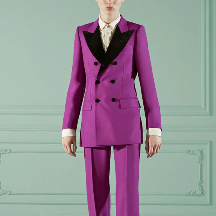 GUCCI Double-breasted Velvet Blazer-4