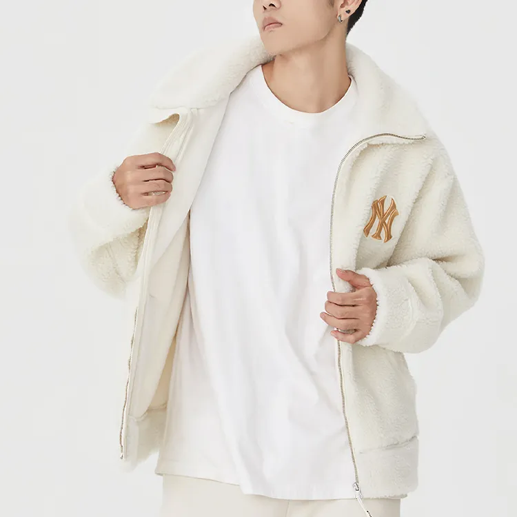 MLB New York Yankees Velvet Jackets Unisex Cream-6