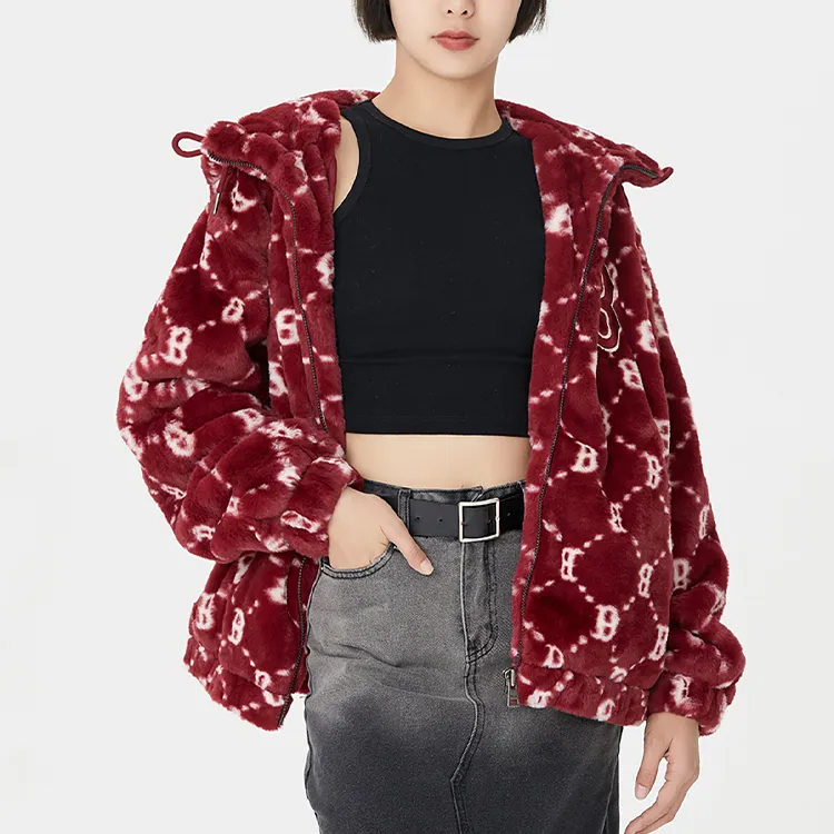 MLB Velvet Jackets Unisex Burgundy-3