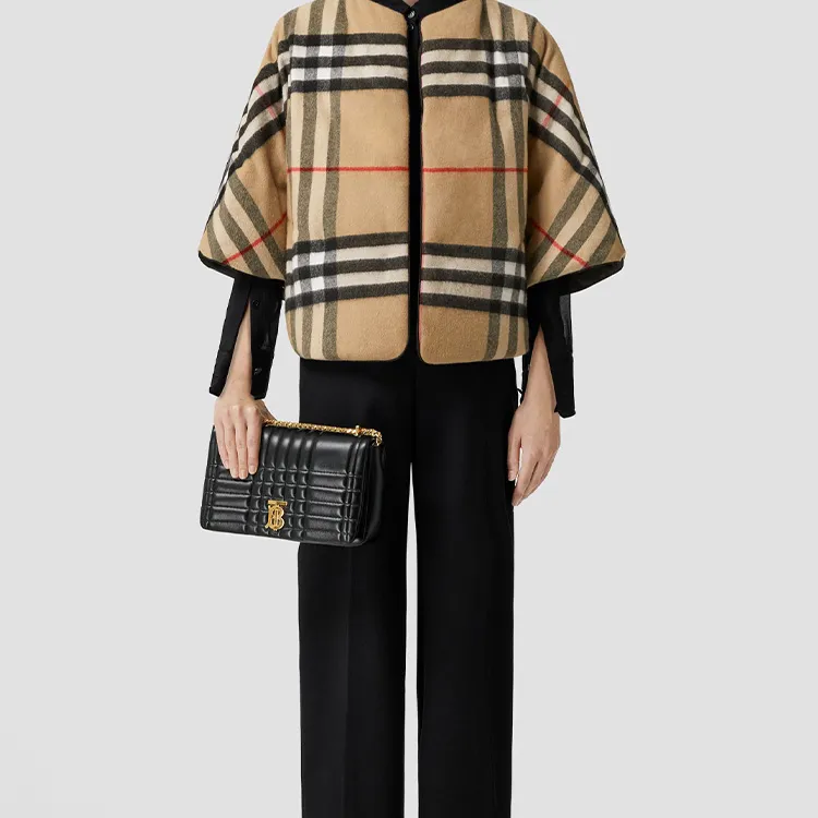 Burberry Lola Bag Quilting Lambskin Crossbody Bag Shoulder Bag Women's Black-7