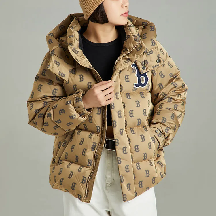 MLB Down Jackets Unisex Beige Yellow-5