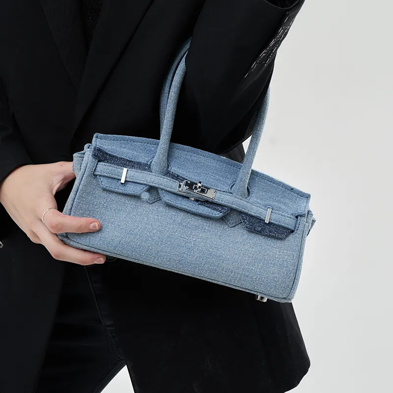 Margin Goods Canvas Handbag Mini Women's Blue/Black-8