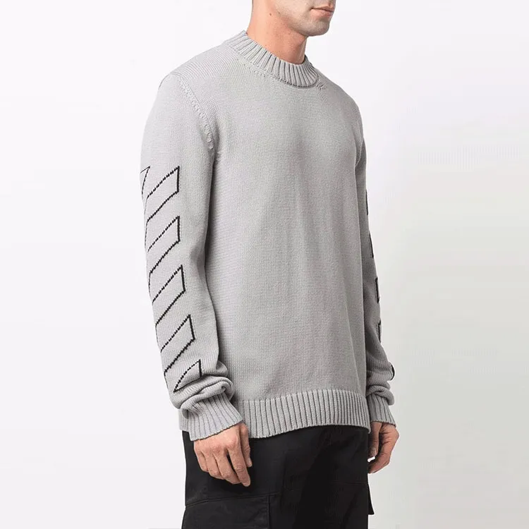 OFF WHITE Diag Outline Arrow Knit Crewneck-3