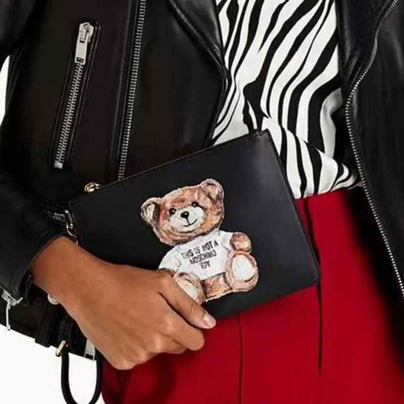MOSCHINO PVC Clutch Women's Black-5