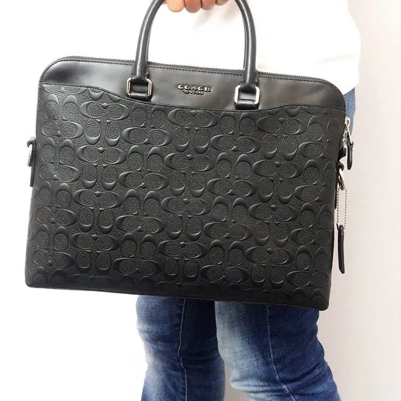 COACH Beckett Leather One Shoulder Handbags Large Size Men's Black-5