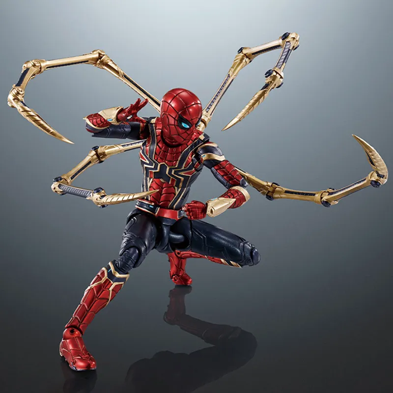 BANDAI SHF Marvel The Avengers Spider Man 3  No Way Home Iron Armor Action Figures-1