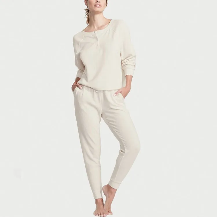 Victoria's Secret Pajama Set Women's Beige-1