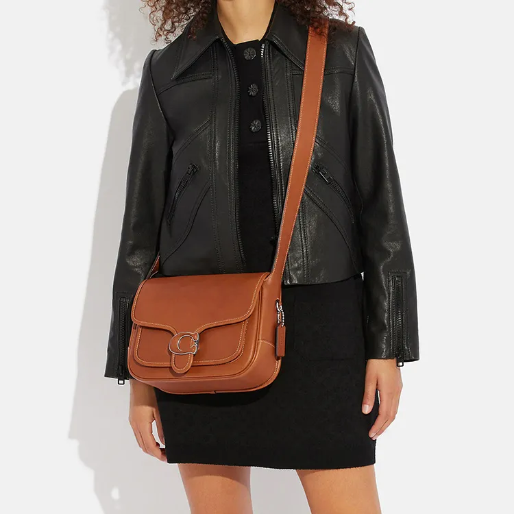 COACH Tabby Cow Leather Messenger Bag Shoulder Bag Crossbody Bag Medium Size Women's Brown-4