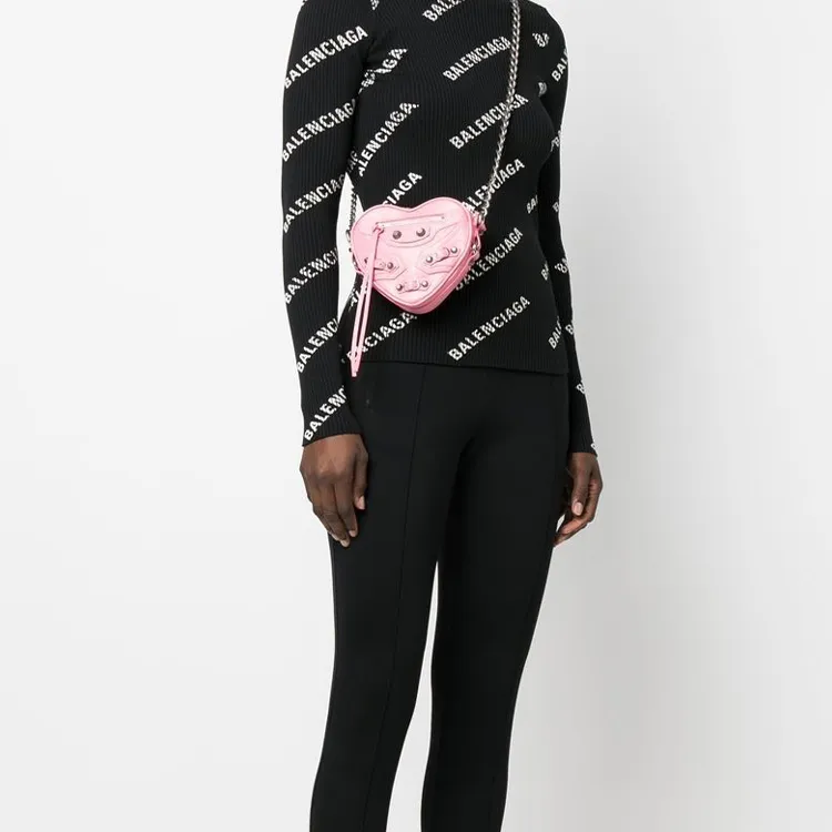 Balenciaga Le Cagole Heart Mini Bag Pink-4