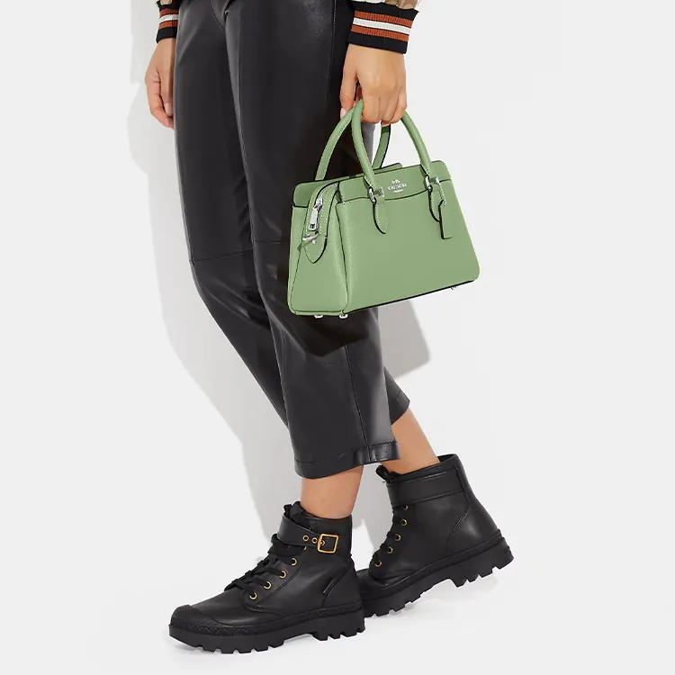 COACH Darcie Cross Grain Leather Shoulder Bag, Crossbody Bag, Handbag Medium Size Women's Grass Green-4