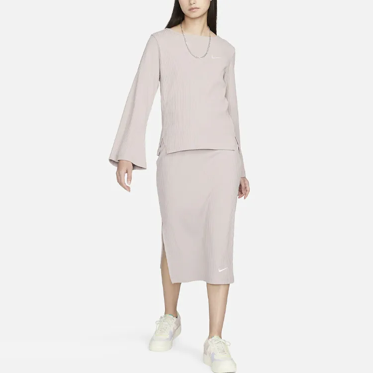 Nike Casual Long Skirts Women's Light Taupe-2