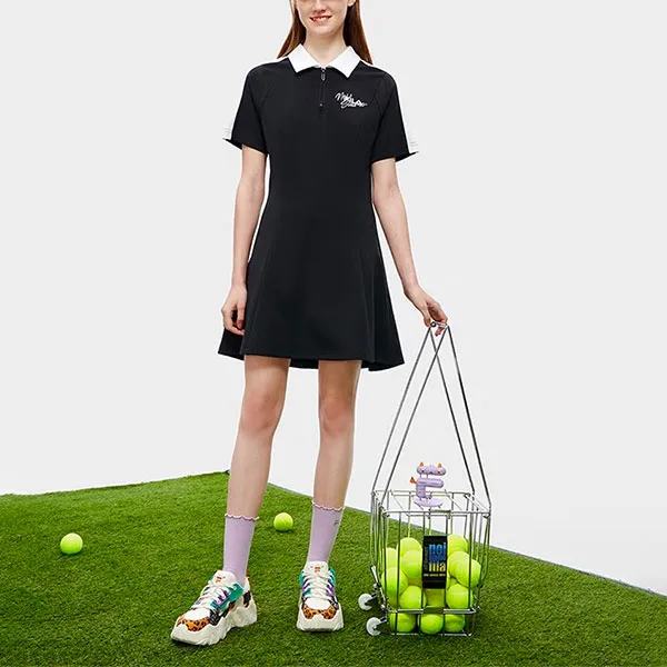 FILA FUSION Short Sleeved Dresses Women's Pitch Black-3