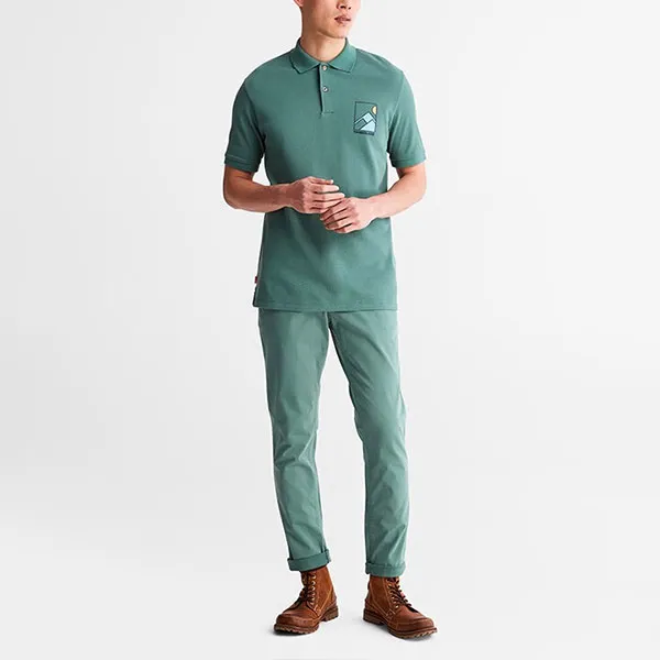 Timberland Polo Shirts Men Turquoise-5